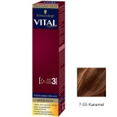Vital Tüp Saç Boyası 7.55 Karamel + Oksidan Sıvı 50 Ml - 1
