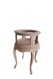 Gümüşlük vitrin 18504 YUVARLAK Model LEYLEK Bacak HAM Kayın Aslan Ayak El Yapım thumbnail 2