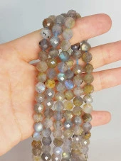 Labradorit Taşı Faset Kesim 8mm dizi (45928) thumbnail 1