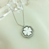 Vaoov 925 Ayar Gümüş Rodyum Kaplama Dönen Yonca Kolye thumbnail 5