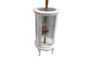 Gümüşlük vitrin 17432 Yuvarlak MODEL Beyaz Kayın Aslan ayak 3raf Bombe Cam 120cm thumbnail 1
