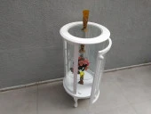 Gümüşlük vitrin 17432 Yuvarlak MODEL Beyaz Kayın Aslan ayak 3raf Bombe Cam 120cm thumbnail 4