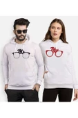 Tshirthane Mr.Mrs. Glasses Sevgili Kombinleri Kapüşonlu Kombini - 1