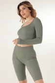 DoReMi Uzun Kollu Kare Yaka Fitilli Crop-21857 - 7