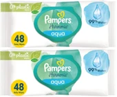Prima Pampers Harmonie Islak Havlu Mendil Aqua Pure 48 Yaprak 2 Li Set (96 Yaprak) Organik Pamuk - 1