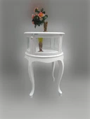 Gümüşlük vitrin 18220 Yuvarlak MODEL Leylek Bacak Parlak Beyaz Kayın Aslan Ayak thumbnail 8