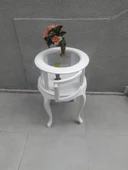 Gümüşlük vitrin 18220 Yuvarlak MODEL Leylek Bacak Parlak Beyaz Kayın Aslan Ayak thumbnail 6