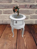 Gümüşlük vitrin 18220 Yuvarlak MODEL Leylek Bacak Parlak Beyaz Kayın Aslan Ayak thumbnail 5