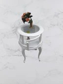 Gümüşlük vitrin 18220 Yuvarlak MODEL Leylek Bacak Parlak Beyaz Kayın Aslan Ayak thumbnail 7