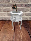 Gümüşlük vitrin 18220 Yuvarlak MODEL Leylek Bacak Parlak Beyaz Kayın Aslan Ayak thumbnail 4