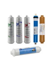 Sulook Kapalı Kasa Su Arıtma Cihazlarına Uyumlu, Üstten Çift Çubuklu Inlıne 6'lı Filtre Seti Vontron Membranlı thumbnail 1