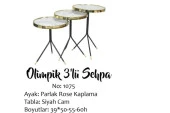 Brc Zigon 13409 Olimpik Model Beyaz Mermer Metal Gold Kaplama Ayak El Yapım thumbnail 1
