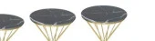Brc Zigon 13413 Rivoli Model Sehpa  Düz Siyah Metal parlak Gold Ayak El Yapım - 4