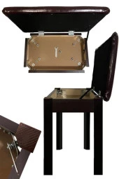 Midex TBX-144SR Üst Kalite Piyano Taburesi Gizli Bölmeli Kahve Renk (32x54x48) - 2