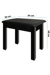 Midex TBX-144BK Üst Kalite Piyano Taburesi Gizli Bölmeli Siyah Renk (32x54x48) - 4