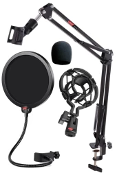 Lastvoice Nb39PSMX Mikrofon Standı Shock Mount Pop Filter Sünger Seti - 1