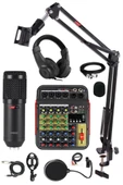 Lastvoice Rec Paket-2 BM800 Mikrofon Phantomlu Mikser Kulaklık Stand Filtre Set thumbnail 1