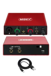 Midex MX2020-GLX-500 PRO Midex Ses Kartı ve Condenser Mikrofon Stand Filtre Set thumbnail 4