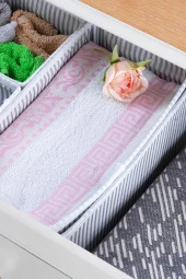 3 Bölmeli 4 Parça Çekmece İçi Düzenleyici | Organizer Beyaz/Gri thumbnail 2