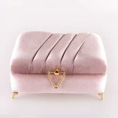 Çizgili Kutu Çeyizlik, Seccade + Tesbih + Kuran Hediye Seti (Çanta Boy, Kadife, P.Pembe, Elif-Vav) - 1