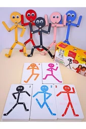 5'i 1 Yerde Ahşap Eğitici Montessori Çöp Adam Yapboz Aktivite Eğitici Oyuncak thumbnail 1