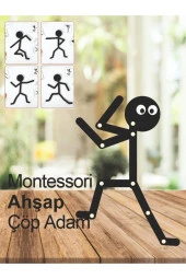 Siyah Ahşap Oyuncaklar Eğitici Montessori Çöp Adam Ahşap Oyuncak Ahşap Aktivite Eğitici Oyuncak thumbnail 1