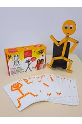 Turuncu Ahşap Eğitici Oyuncak Montessori Çöp Adam Turuncu 30'lu Görev Kartı thumbnail 2