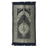Siyah Desenli Çeyizlik Hediyelik Saçaklı (67cmx112cm) Namaz Seccadesi No29 - 1