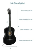 Midex CG-36BK-PAK Kaliteli 36 İnç 3/4 Junior Çocuk Gitarı 8-12 Yaş Arası (Çanta Tuner Askı Pena Metod) thumbnail 4