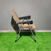 Argeus Rock Katlanabilir Kamp Sandalyesi Bardaklı - Bej (A-02) thumbnail 4