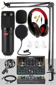 Lastvoice BM800 Titanium Set Efektli Ses Kartı Mikrofon Kulaklık Stand Kayıt Canlı Yayın (PC ve Telefon) thumbnail 1