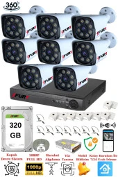 FURY 8 Kameralı 5mp Lens 1080p 2mp Color Görüntü 8 Warm Led Gece Görüş FullHd Güvenlik Kamera Sistemi 320 - 2