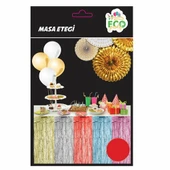 Masa Eteği Metalize 65*200cm Kırmızı - 1