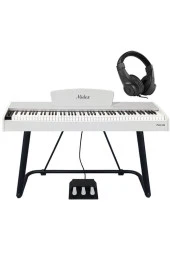 Midex PLX-125WH Taşınabilir Dijital Piyano Tuş Hassasiyetli 88 Tuş Bluetooth (Stand ve Kulaklık İle) thumbnail 4