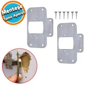 Dolap Kapak Taş Menteşe Tamir Sacı Pratik Aparat Onarım Kiti Yuva Tablası 6,5x9 thumbnail 1