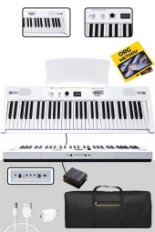 Midex PS4000WH Tuş Hassasiyetli 61 Tuşlu Org Bluetooth USB Midi METOD (Sustain Pedalı Çanta) - 1