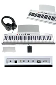 Midex PS4000WH-SET Tuş Hassasiyetli 61 Tuşlu Org Bluetooth USB Midi (Sustain Pedalı Çanta Kulaklık Stand METOD) thumbnail 3