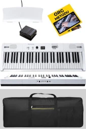 Midex PS4000WH-SET Tuş Hassasiyetli 61 Tuşlu Org Bluetooth USB Midi (Sustain Pedalı Çanta Kulaklık Stand METOD) - 4