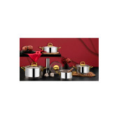 ÖZLİFE HÜMA 8 PARÇA SADE GOLD TENCERE SETİ - 1