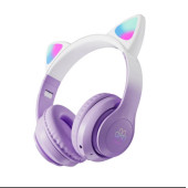 STN-28 PRO Sevimli Kedi Kulaklı Led Işıklı Katlanabilir Kablosuz Kulaküstü Bluetooth Kulaklık - 2