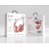 STN-28 PRO Sevimli Kedi Kulaklı Led Işıklı Katlanabilir Kablosuz Kulaküstü Bluetooth Kulaklık - 6