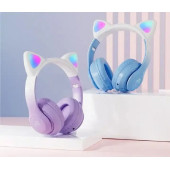 STN-28 PRO Sevimli Kedi Kulaklı Led Işıklı Katlanabilir Kablosuz Kulaküstü Bluetooth Kulaklık - 9