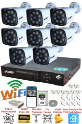 FURY 8 Kameralı 5mp Lens 1080p 2mp Color Görüntü 8 Warm Led Gece Görüş FullHd Güvenlik Kamera 5520W 500GB thumbnail 2