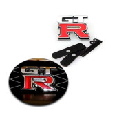 NİSSAN GTR ÖN PANJUR VİDALI 3D KROM METAL LOGO AMBLEM thumbnail 1