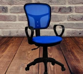 Çalışma Koltuk 17407 Model Poliüretan MAVİ Amortisör Ort Sağlam Sırt Klima Kumaş - 2