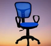 Çalışma Koltuk 17407 Model Poliüretan MAVİ Amortisör Ort Sağlam Sırt Klima Kumaş - 5