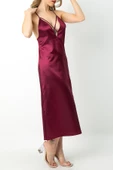 DoReMi Sırt Dantel Detaylı Yırtmaçlı Saten Gecelik thumbnail 8