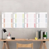 Amerikan Standardı Tarihsiz Üç Aylık Duvar Takvimi Seti, Pazar Günü Başlagıç, Üç Aylık Duvar Planlayıcısı - 50x70cm - 1