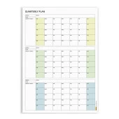 Amerikan Standardı Tarihsiz Üç Aylık Duvar Takvimi Seti, Pazar Günü Başlagıç, Üç Aylık Duvar Planlayıcısı - 50x70cm - 4