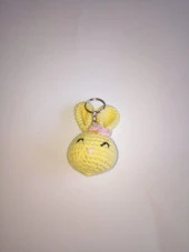 Maskot Tavşan Amigurumi Organik Anahtarlık Oyuncak - 1